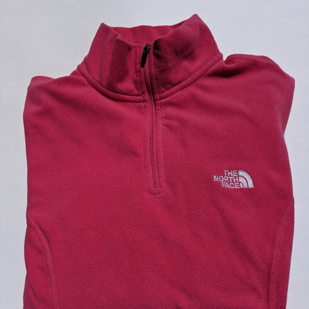 North Face- 1/4 zip Pink Pullover- Size M